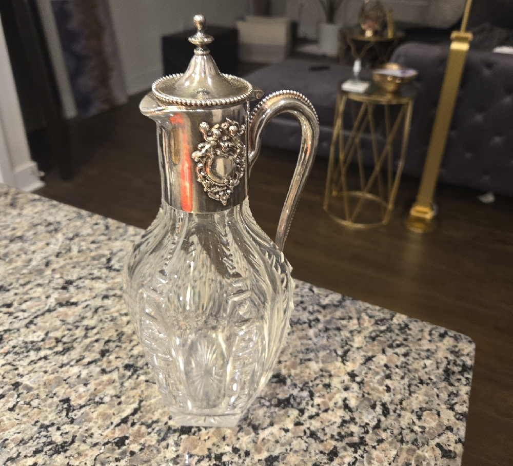Baccarat Silver and White Vase with Elegant Accents